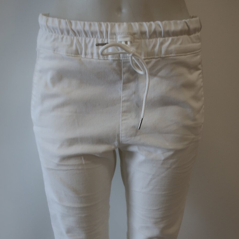 Womens Bevy Flog White (Item- 908) Elastic Waist Drawstring Pull-On Pants 30 - Picture 2 of 8